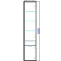 Шкаф-пенал Aqwella 5 stars Malaga R 32см Mal.05.03/R/CD крафт темный / белый глянцевый
