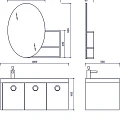 Комплект мебели Orans BC-6022R, 100x46,5x50