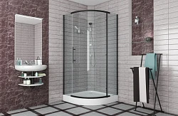 Душевой уголок Bravat Blackline 90x90см BS090.1110A профиль черный, стекло прозрачное
