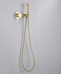 Гигиенический душ ABBER Emotion AF8825G со смесителем, золото матовое