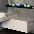 Тумба с раковиной Comforty Клеон 120 00-00001851CF белый / дуб дымчатый, с белой столешницей
