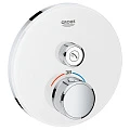 Термостатический смеситель Grohe Grohtherm SmartControl 29150LS0 для душа, хром / белый