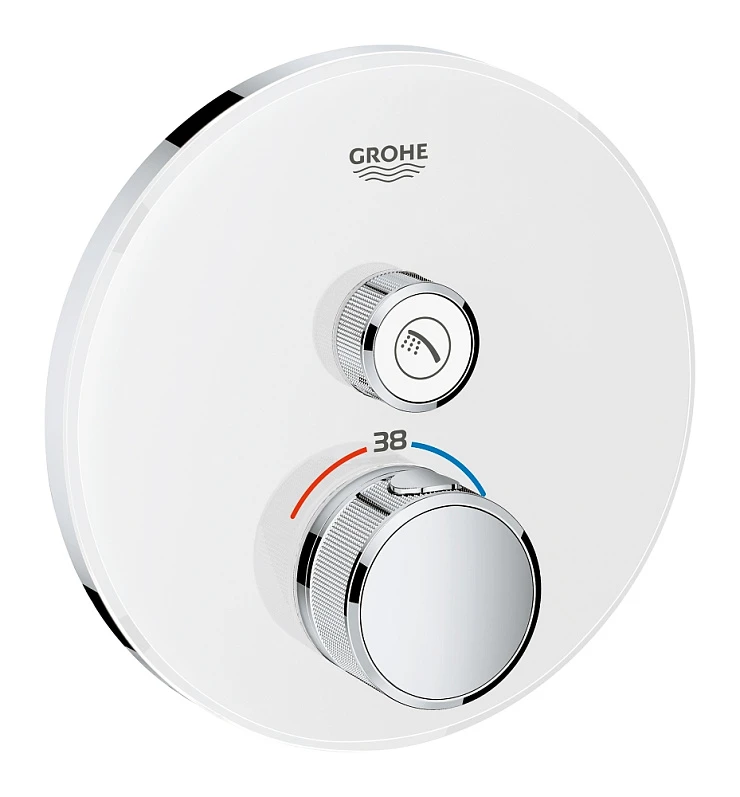 Термостатический смеситель Grohe Grohtherm SmartControl 29150LS0 для душа, хром / белый