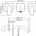 Смеситель для раковины Wasserkraft Elbe 7445 с внутренней частью, черный матовый