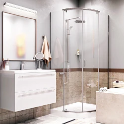 Душевой уголок Wasserkraft Leine 90x90см 35P01 профиль белый, стекло прозрачно