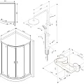 Душевой уголок AM.PM X-Joy 90x90 WK88СI профиль черный, стекло прозрачное