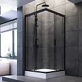 Душевой уголок AM.PM Gem 90x90см W90G-403-090BT профиль черный, стекло прозрачное