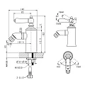 Смеситель для биде Bravat ART F375109U золото