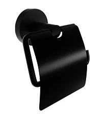 Держатель туалетной бумаги DECOR BANYO Alina Black A40 407 01 04 с крышкой, черный матовый