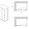 Душевой уголок ABBER Schwarzer Diamant 150x85см AG30150B-S85B профиль черный, стекло прозрачное