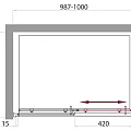 Душевой уголок BelBagno Uno 100x80см UNO-AH-1-100/80-P-Cr профиль хром, стекло рифленое