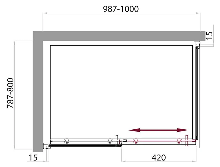 Душевой уголок BelBagno Uno 100x80см UNO-AH-1-100/80-C-Cr профиль хром, стекло прозрачное