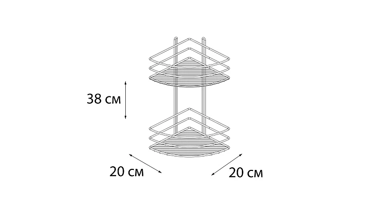 Полка угловая двухэтажная хром Fixsen FX-710-2