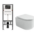 Комплект инсталляции Ceramica Nova CN121001MB с унитазом CN4006, кнопка черная матовая