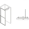 Душевая перегородка ABBER Immer Offen 120см AG60120B профиль черный, стекло прозрачное