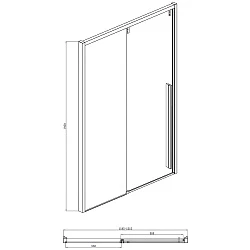 Душевая дверь в нишу Bravat Slim Line 120x195см BD120.4105A профиль хром, стекло прозрачное