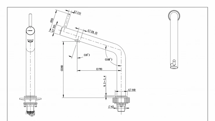 Смеситель для кухни Bravat Ozen F7354388CP-ENG хром
