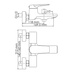 Смеситель для ванны с душем Wasserkraft Wiese 8401 серый