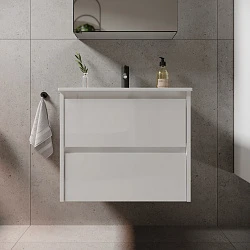 Тумба с раковиной Sancos Libra 60 белая глянцевая