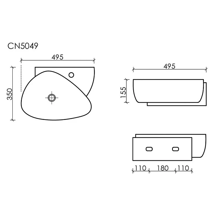 Раковина подвесная Ceramica Nova Element CN5049 белая глянец