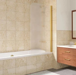 Шторка на ванну Vegas Glass 150x75см EV Lux 75 09 10 R профиль золото, стекло