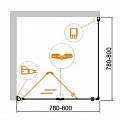 Душевой уголок Cezares Eco 80x80см ECO-O-AS-1-80-C-Cr профиль хром, стекло прозрачное