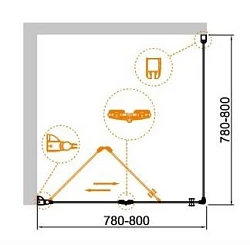 Душевой уголок Cezares Eco 80x80см ECO-O-AS-1-80-C-Cr профиль хром, стекло прозрачное