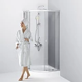 Душевой уголок AM.PM X-Joy 90x90см W88G-205-090MT64 профиль матовый хром, стекло прозрачное