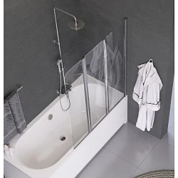 Шторка на ванну Excellent Fliper 120х140см R KAAX.1309.1200.PR профиль хром, стекло прозрачное