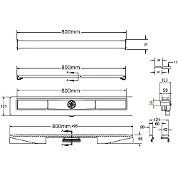 Душевой лоток Berges C1 Brise 80 090033 хром матовый