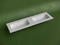 Раковина двойная встраиваемая Ceramica Nova Grace 160 см CN7023 белая глянцевая