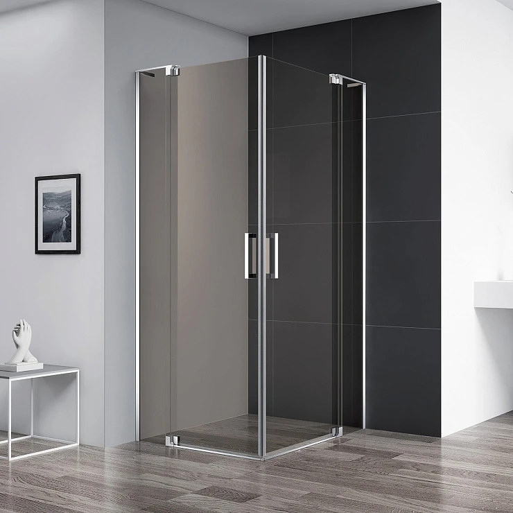 Душевой уголок Cezares Slider 110x110см SLIDER-A-2-100/110-BR-Cr профиль хром, стекло бронза