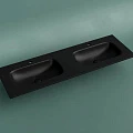 Раковина двойная встраиваемая Ceramica Nova Grace 140 см CN7022MB черная матовая