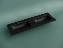 Раковина двойная встраиваемая Ceramica Nova Grace 140 см CN7022MB черная матовая