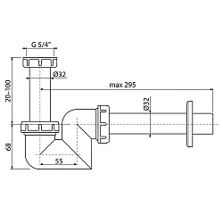 Сифон для раковины и биде AlcaPlast A45F-DN32 белый
