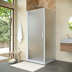 Душевой уголок GuteWetter LUX RECTAN GK-602 90x100x200 профиль белый матовый,