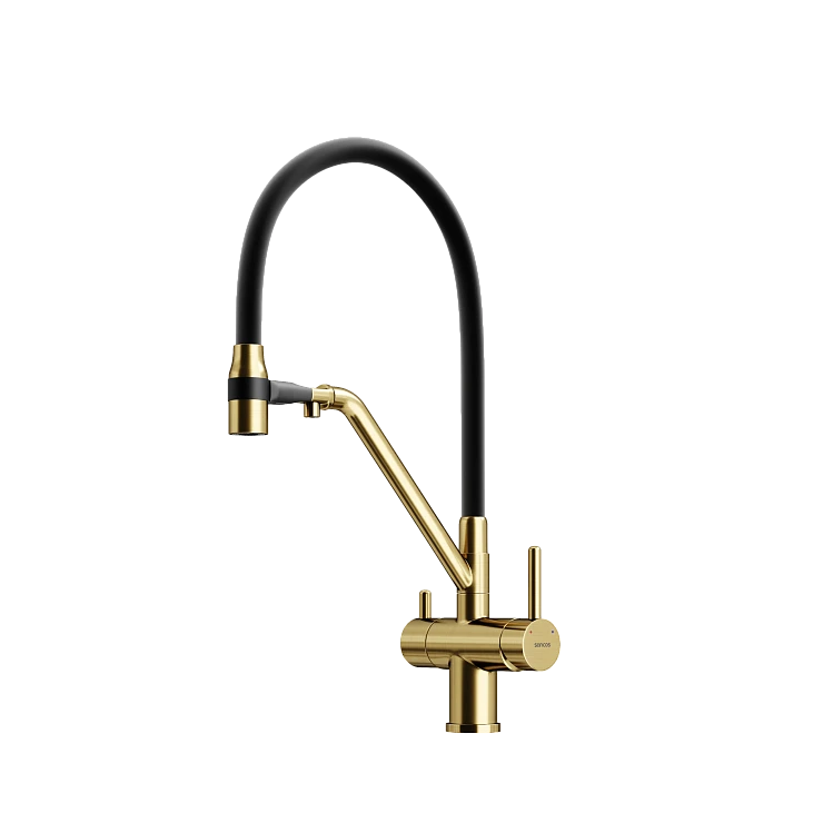 Смеситель для кухни Sancos Dora SC4003BG брашированное золото/черный