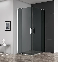 Душевой уголок Cezares Slider 100x100см SLIDER-A-2-90/100-GRIGIO-Cr профиль хром, стекло серое