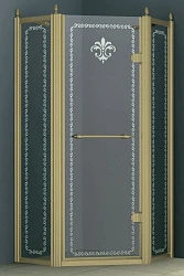 Душевой уголок Cezares Retro 90x90 RETRO-P-1-90-PP-Br-R профиль бронза, стекло рифленое с узором