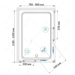 Душевой уголок RGW Classic CL-44B 80x120см 32094482-14 профиль черный, стекло прозрачное