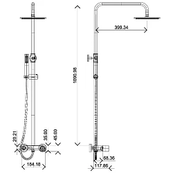 Душевая стойка Boheme Stick 128-GM.2 оружейная сталь
