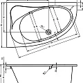 Акриловая ванна Riho Lyra 140x90 B019001005 правая, белая глянцевая