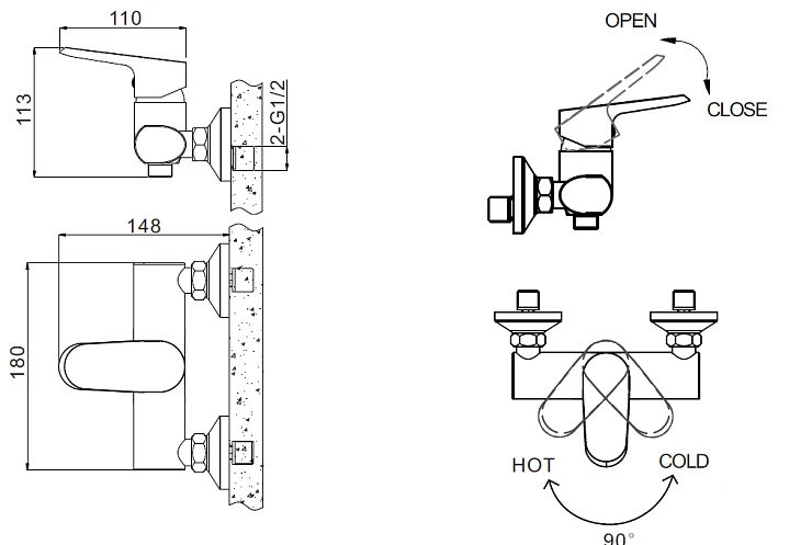 Смеситель для душа Bravat Pure F9105161C-01 хром