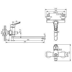 Смеситель для ванны с душем Bravat Drop-D F648162C-LB-RUS хром