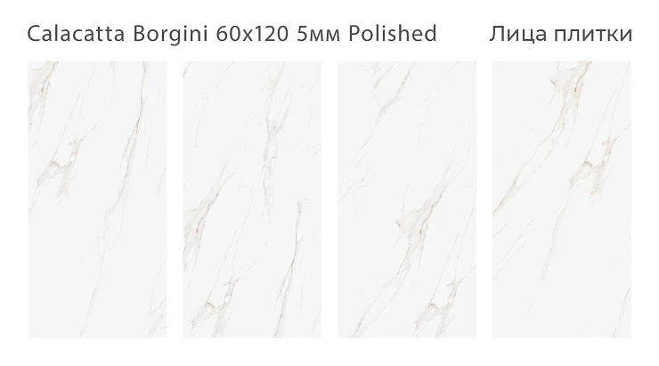 Керамогранит STARO SLIM Arts Calacatta Borgini Polished 60х120 см С0005262 белый