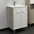 Тумба с раковиной Comforty Клеон 60Н 00-00003149CF белый / дуб дымчатый