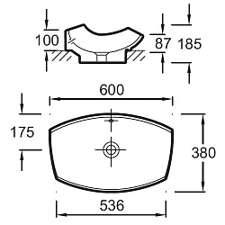 Раковина накладная Jacob Delafon Leaf E1186-00 белая глянцевая