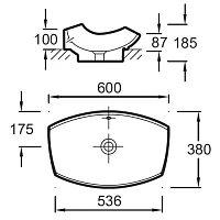 Раковина накладная Jacob Delafon Leaf E1186-00 белая глянцевая