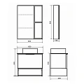 Тумба с раковиной Comforty Штутгарт 60 00-00001698CF дуб тёмно-коричневый