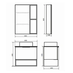 Тумба с раковиной Comforty Штутгарт 60 00-00001698CF дуб тёмно-коричневый